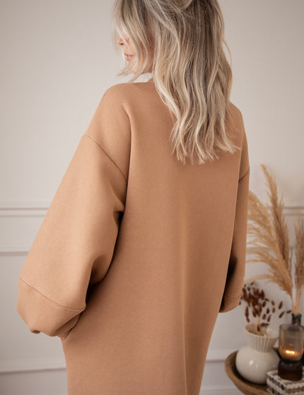 Snuggle Up XL Camel - Sweater Dress