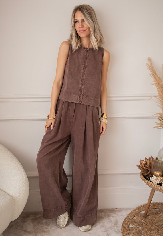 Easy Like Denim Brown - Broek
