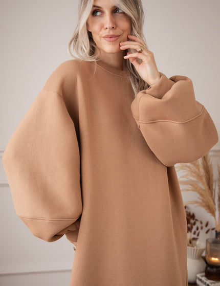 Snuggle Up XL Camel - Sweater Dress