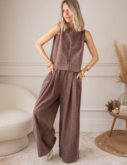 Easy Like Denim Brown - Broek