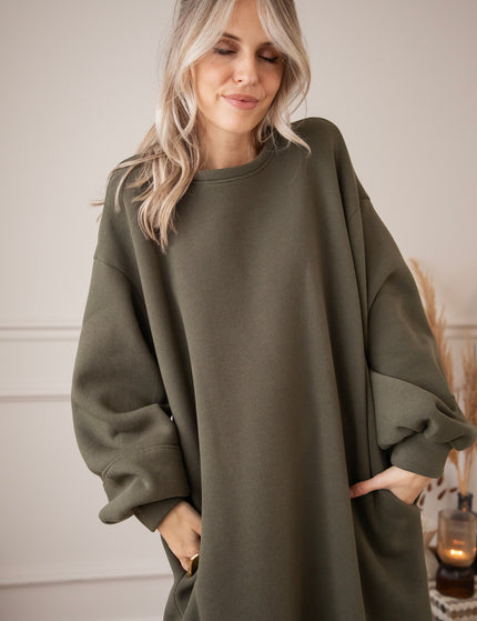 Snuggle Up XL Dark Green - Sweater Dress