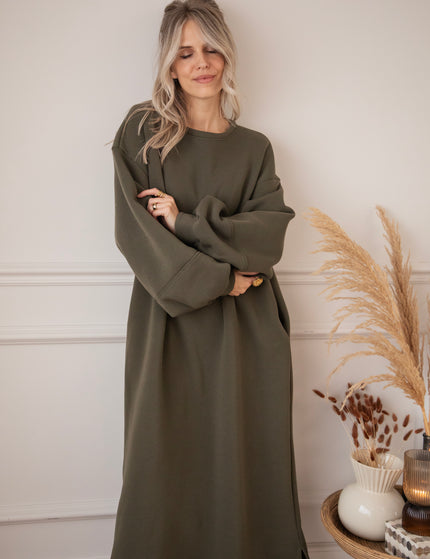 Snuggle Up XL Dark Green - Sweater Dress