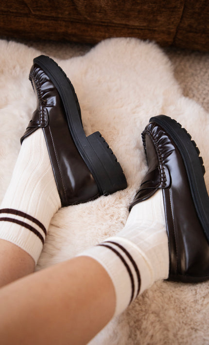 Cozy Lines Cream - Socks