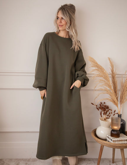 Snuggle Up XL Dark Green - Sweater Dress