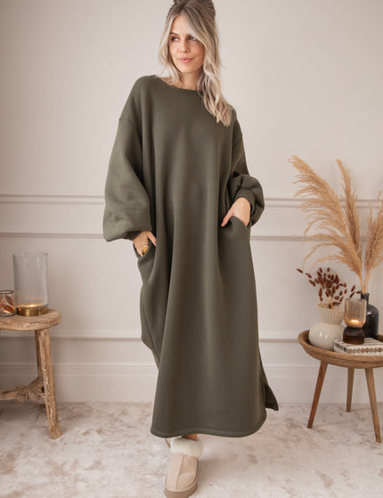 Snuggle Up XL Dark Green - Sweater Dress