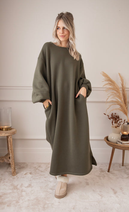 Snuggle Up XL Dark Green - Sweater Dress