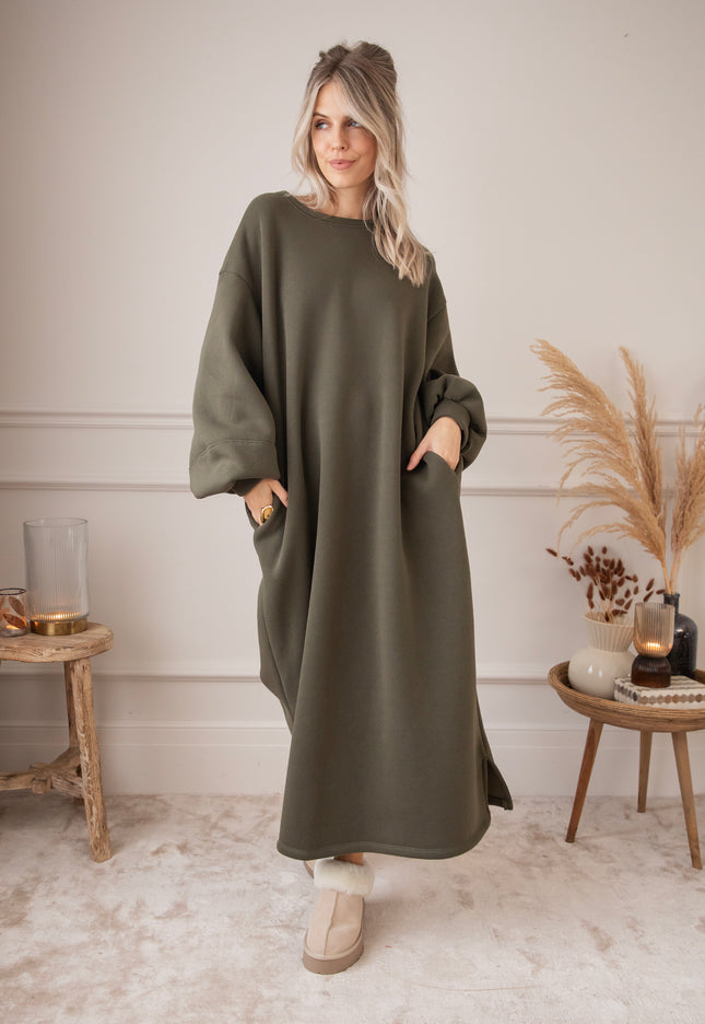 Snuggle Up XL Dark Green - Sweater Dress