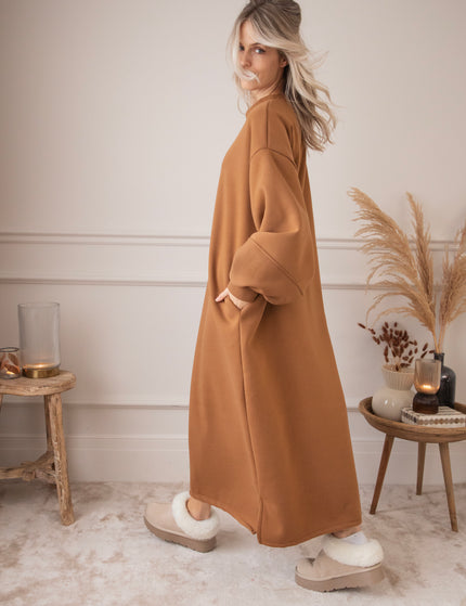 Snuggle Up XL Caramel - Sweater Dress