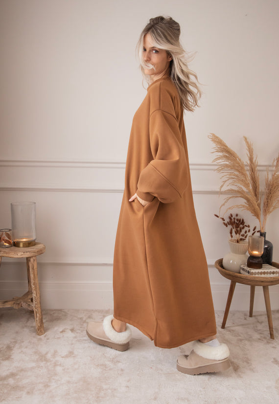 Snuggle Up XL Caramel - Sweater Dress