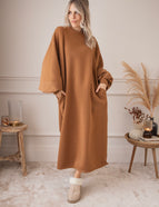 Snuggle Up XL Caramel - Sweater Dress