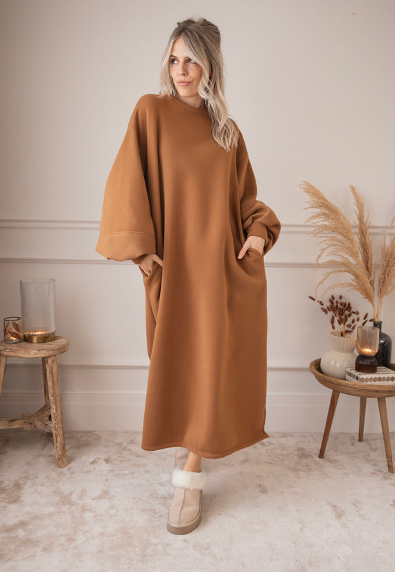 Snuggle Up XL Caramel - Sweater Dress