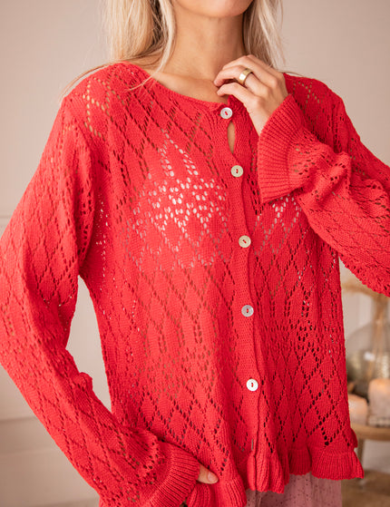 Crochet Charm Red - Cardigan