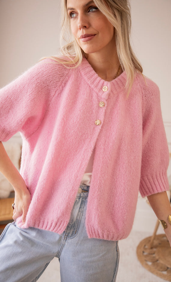 Split Knit Baby Pink - Trui