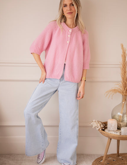 Split Knit Baby Pink - Trui