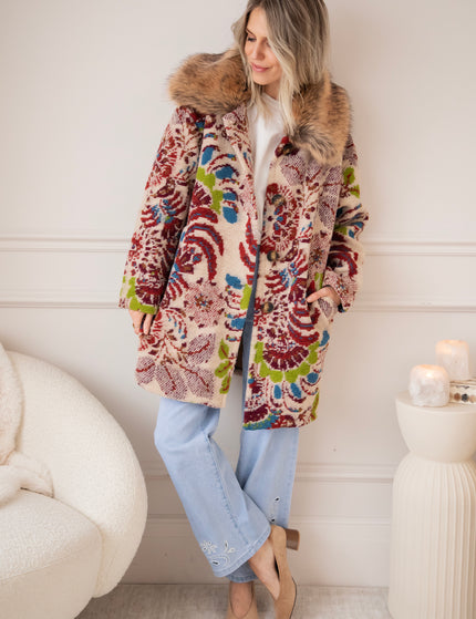 Fiora Beige/Bordeaux - Jas