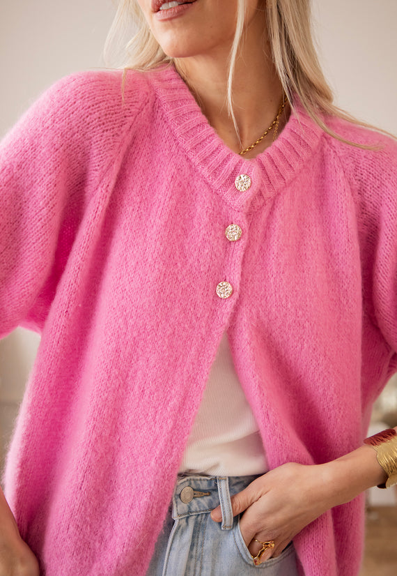 Split Knit Pink - Trui