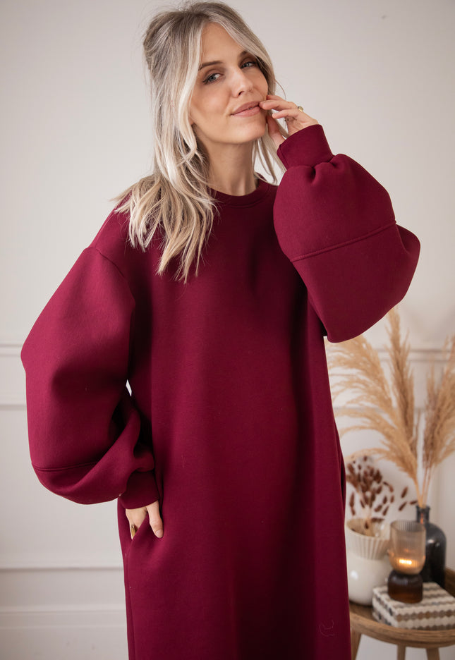 Snuggle Up XL  Burgundy - Sweater Dress