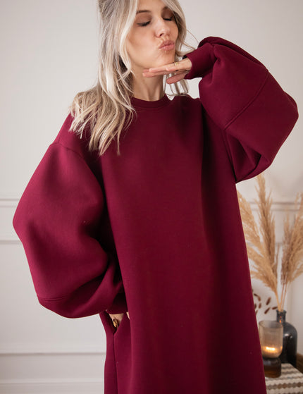 Snuggle Up XL Burgundy - Sweater Dress