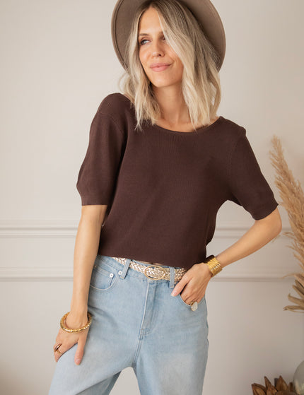 Bluse - Twist Things Up - Braun