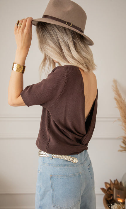 Bluse - Twist Things Up - Braun