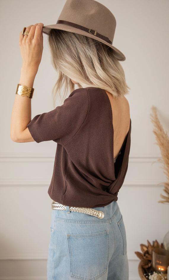 Bluse - Twist Things Up - Braun