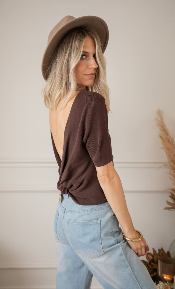 Bluse - Twist Things Up - Braun