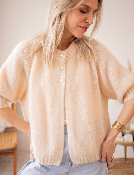 Split Knit Beige - Trui
