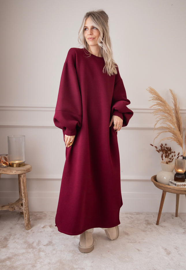 Snuggle Up XL Burgundy - Sweater Dress