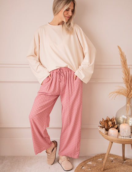 Easy Embroidery Old Pink - Broek