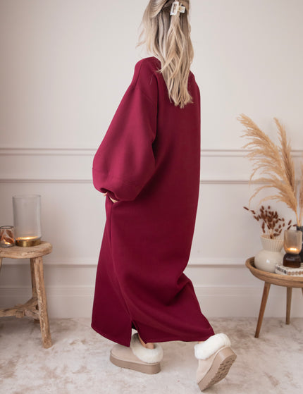 Snuggle Up XL  Burgundy - Sweater Dress