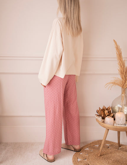 Easy Embroidery Old Pink - Broek