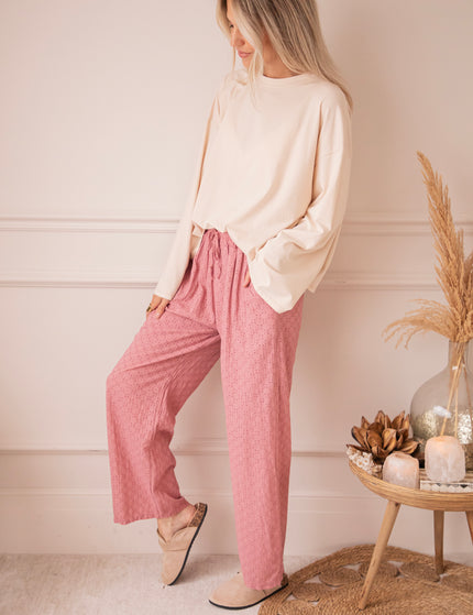 Easy Embroidery Old Pink - Broek