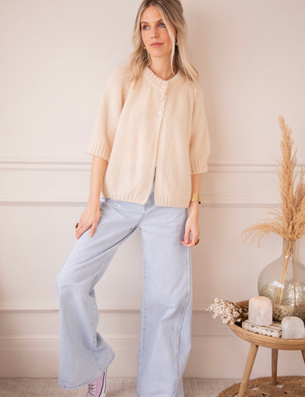 Split Knit Beige - Trui