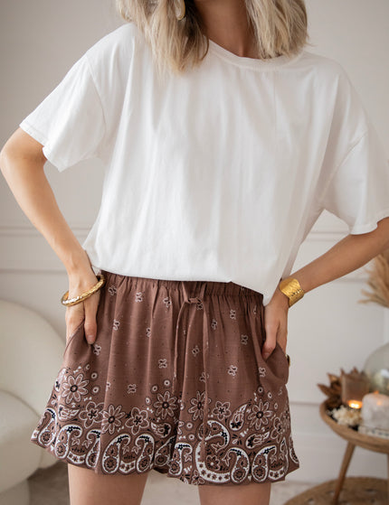 Bloomy Paisley Brown - Short