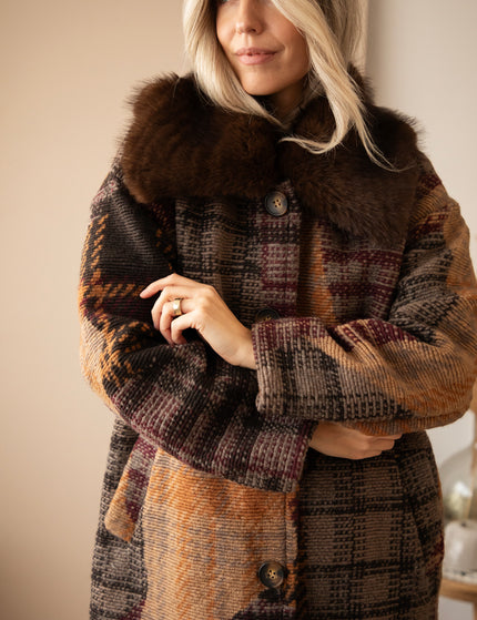 Mosaic Mood Fur Mulberry/Brown - Coat