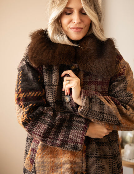 Mosaic Mood Fur Mulberry/Brown - Coat