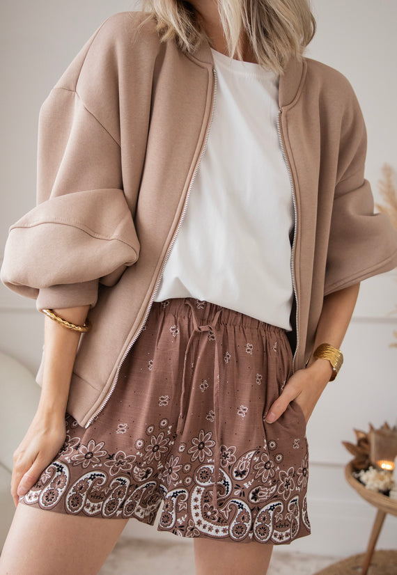 Bloomy Paisley Brown - Short
