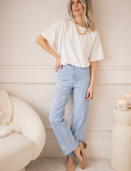 Floral Flow Light Blue - Jeans