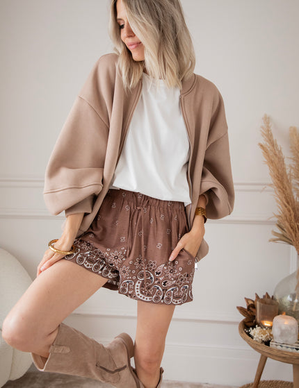 Bloomy Paisley Brown - Short