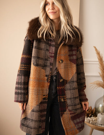 Mosaic Mood Fur Mulberry/Brown - Coat