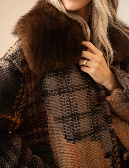 Mosaic Mood Fur Mulberry/Brown - Coat