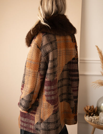 Mosaic Mood Fur Mulberry/Brown - Coat