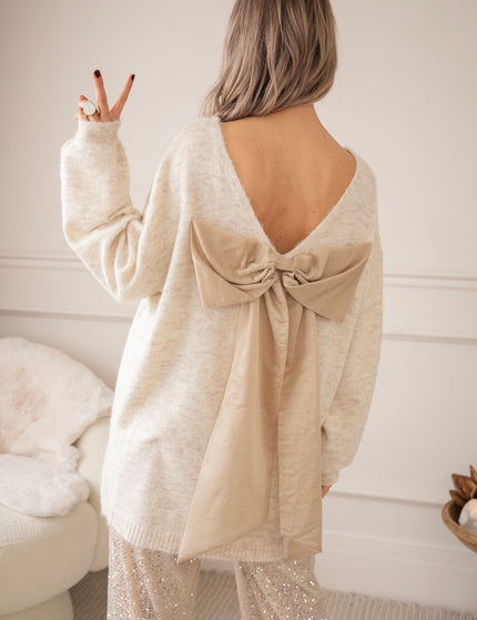 Pullover/Pulloverkleid - Glow With A Bow - Beige