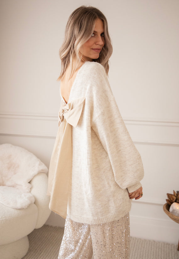 Pullover/Pulloverkleid - Glow With A Bow - Beige