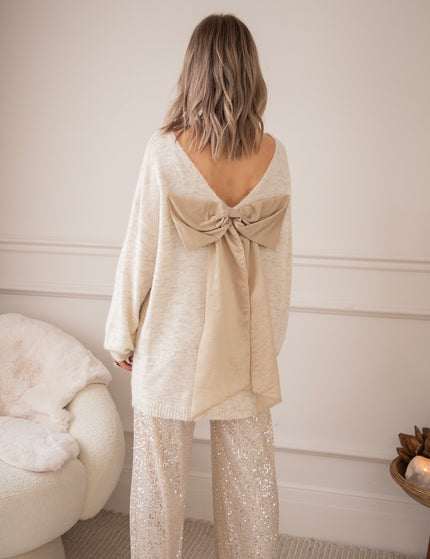 Pullover/Pulloverkleid - Glow With A Bow - Beige