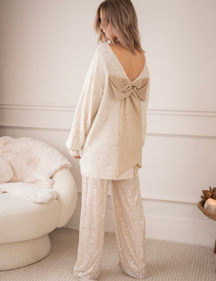 Pullover/Pulloverkleid - Glow With A Bow - Beige