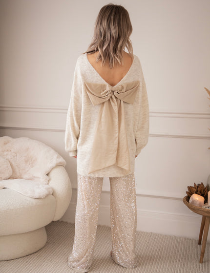 Pullover/Pulloverkleid - Glow With A Bow - Beige