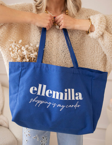 Shopping Is My Cardio Dark Blue - Canvas Tas