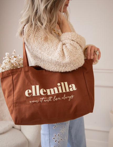 With Love, Always Brown - Canvas Tas