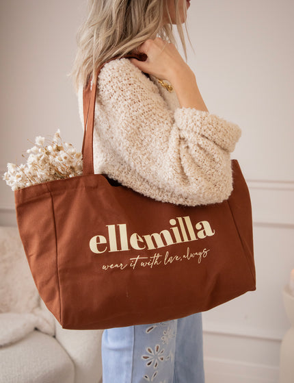 With Love, Always Brown - Canvas Tas